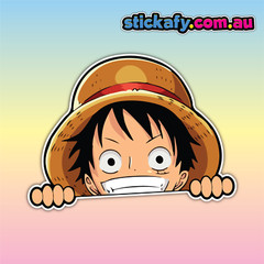 Luffy Peeking Sticker Funny Laptop Car Window Bumper 4×4 ute JDM Decal One Piece