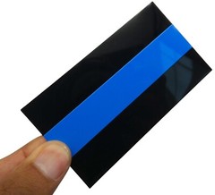 ALUMINUM Thin Blue Flag Decal Sticker Support Police & Law Enforcement Car Truck