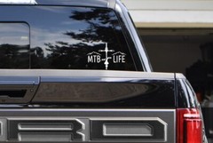 🚵 Mountain Bike Life MTB Vinyl Window Decal White | Stick on Any Smooth Surface
