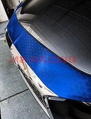 PET Honeycomb Carbon Fiber Satin Royal Blue Hex Vehicle Vinyl Wrap Decal Sheet