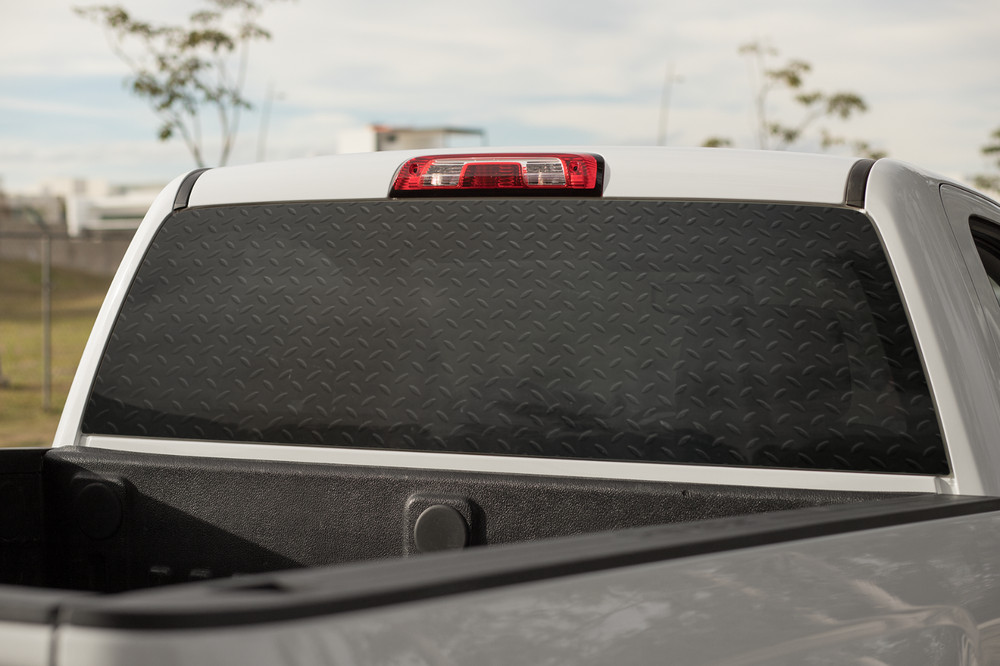Truck Decal Back Window – Black Steel – perforated vinyl TBW046