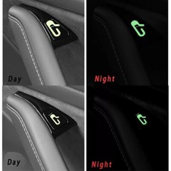 For Tesla Model 3 Y Door Exit Luminous Open Button Sticker Decal Kit (Set of 8)