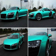 Premium Satin Matte Chrome Metallic Teal Blue Vinyl Film Wrap Sticker