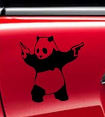 PANDA WITH GUNS BANKSY DECAL Vinyl Car Window Sticker ANY SIZE