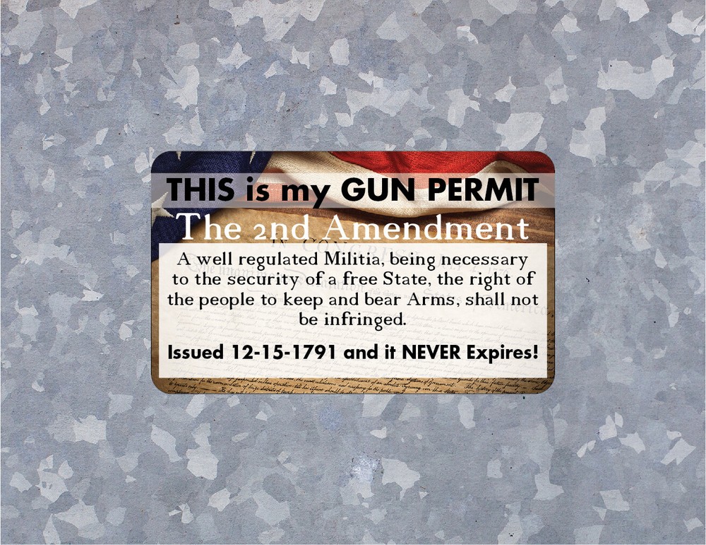 3″x5″ USA Gun Permit 2nd Amendment Decal Design 001