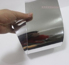 4inch – Wide Mirror Chrome Vinyl Wrap Tape Sticker Car House Trim Decal / Silver