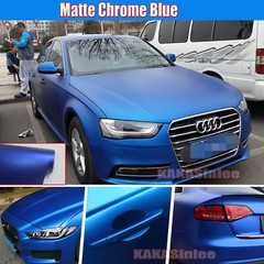65FT Stretch Entire SUV Car Wrap Satin Matte Chrome Film Vinyl Sticker Blue US