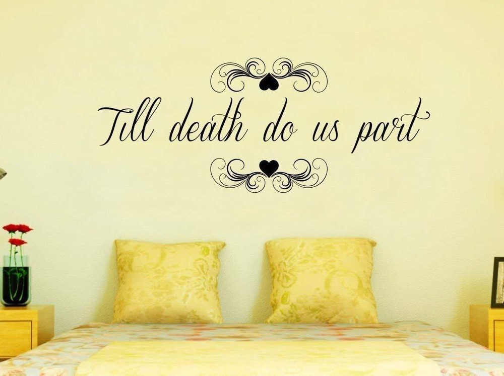 Till Death Do Us Part Wedding Quote Decal 30×12.5″ Black