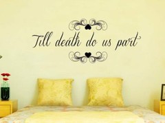 Till Death Do Us Part Wedding Quote Decal 30×12.5″ Black