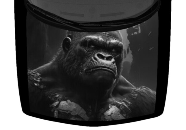 Gray Military Armored Army Ape Monkey Truck Hood Wrap Vinyl Car Graphic Decal