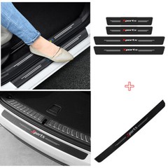 5Pcs Car Scuff Sill Cover Guard Sticker Protector For Car Front Rear Door Bumper