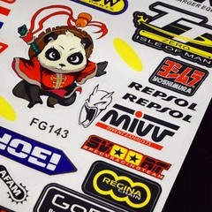 32pc 12″x10″ Reflective Sticker Decal Sheet – Motocross Dirt Bike Sponsors Logos