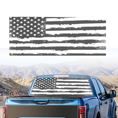 Rear Back Window American Flag Decal Sticker 65″ x 17/19” for Truck SUV Pickup