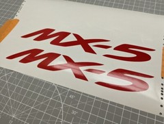 2 pack- MX-5 logo gloss red vinyl Decal Sticker 12″ x 1.75″