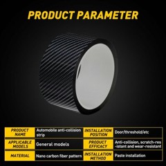 5D Carbon Fiber Car Door Protector Sill Scuff Cover Sticker Antiscratch Strip