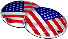 2x American Flag Sticker Decal Fender Emblem Aluminum Dome Shape Car Truck 2.20″