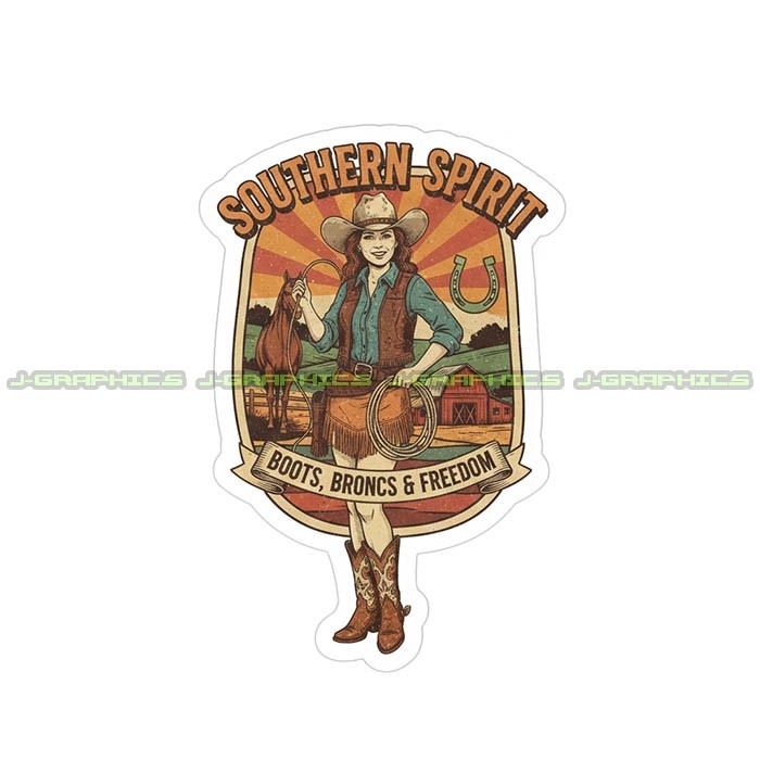 Cowgirl Vinyl Decal Sticker Rodeo Southern Country Horse V
