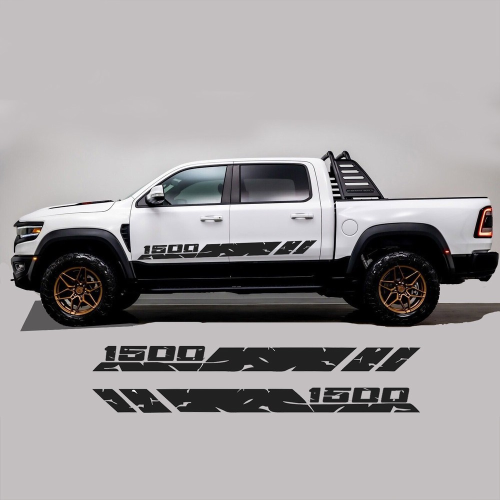 2pcs Vinyl Car Decals Graphics Kit Pickup Truck Door Side Sticker for Ram 1500