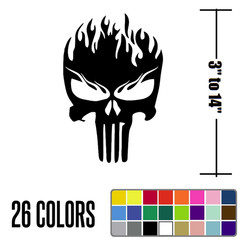 x2 Punisher Skull Helmet Decal Sticker,Motorcycle,bike,Helmet, Car,Truck (h13