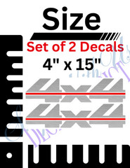 2pcs 4×4 Vinyl Decals Sticker Compatible with 1988 to 1997 Truck Bed premium