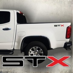 STX DECAL STICKER black matte gray red cut (set) design