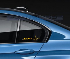 TRD Heart Beat Pulse Decal Sticker Pair