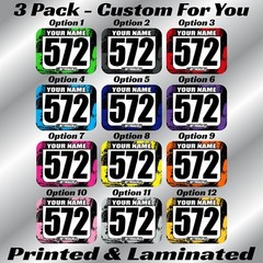 Motocross Mini Number Plate Decal Stickers Custom Name Race MX SX ATV AMA RMZ RM