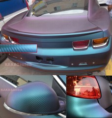 Whole Car Truck Wrap Chameleon 3D Carbon Fiber GN Purple Vinyl Sheet Sticker US