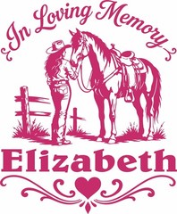 In Loving Memory of Cowgirl Horse Farm Girl Car Truck Window Vinyl Decal Sticker