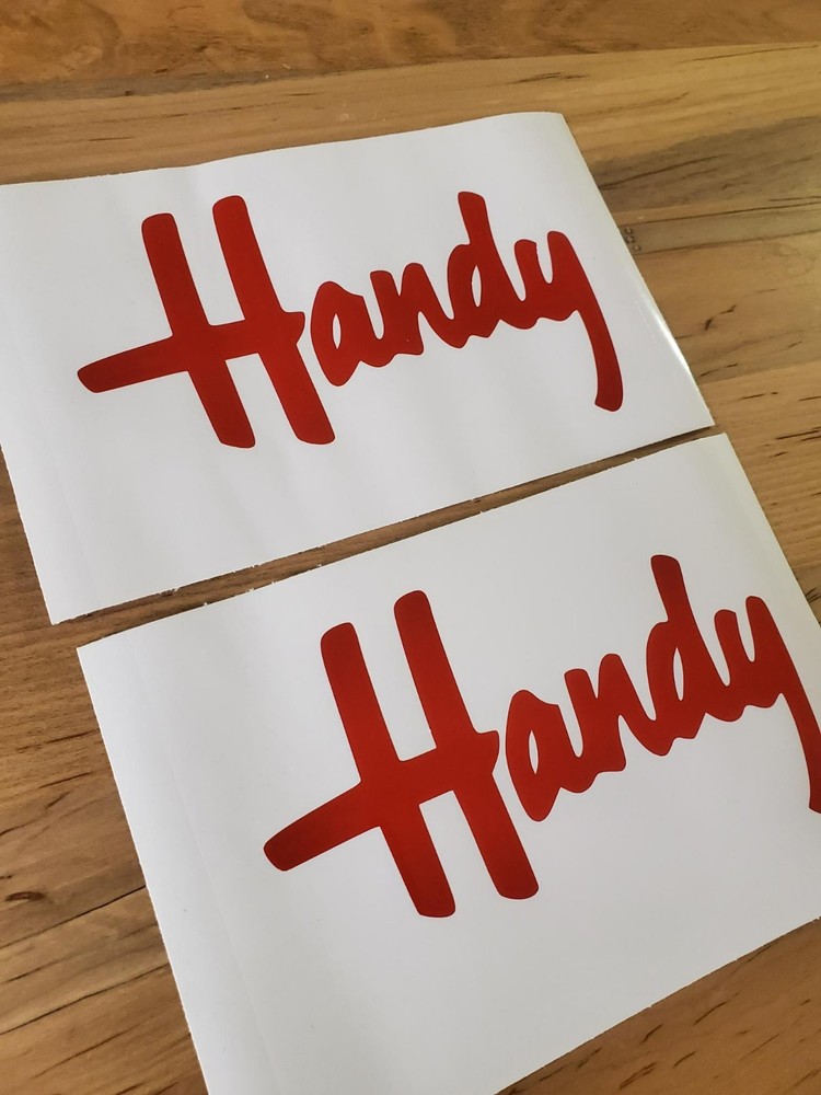 handy industries Decals Stickers jack tank caddy 6×3.7″ (2) Gloss red USA