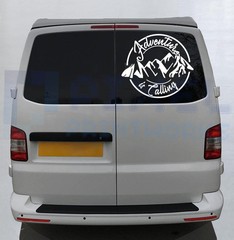 ‘Adventure Is Calling’ Mountain Vinyl Decal with Script Font by Pixel Printworks