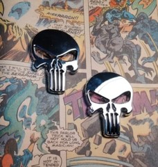 2 X – 💀Shiny Metal Punisher Skull Emblem Badge Car Laptop Door Bike