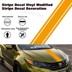 50″x 10″ Car Hood Stripe Sticker Auto Racing Body Side Vinyl Decal Decoration