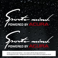 (2x) SPORTS MIND Decal Vinyl Stickers (10″ x 3.75″) For Acura Cars