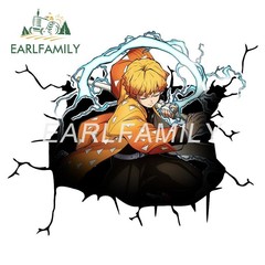 EARLFAMILY 5.1” 3D Zenitsu Creative Car Stickers JDM Anime Demon Slayer Decals