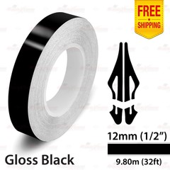 1/2″ 12mm PinStriping Pin Stripe Tape Styling Decal Vinyl Sticker GLOSS BLACK