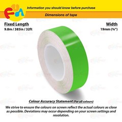 LIME GREEN 3/4″ 19mm PIN STRIPE Car Model Streamline TAPE Decal Vinyl Sticker