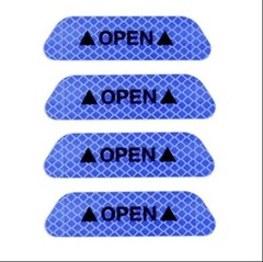 4x Reflective Car Door Warning Stickers Safety Tape Open Sign Night Visibility