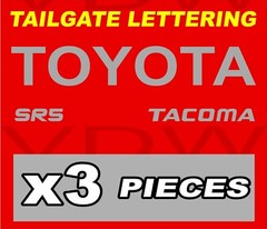 TOYOTA TACOMA SR5 TAILGATE SET KIT Vinyl Decal Sticker Emblem Graphic SILVER
