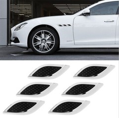 3D Chrome Metal Sticker Fake Air Vent Trim Fit For Car Fender Hood Intake Decor