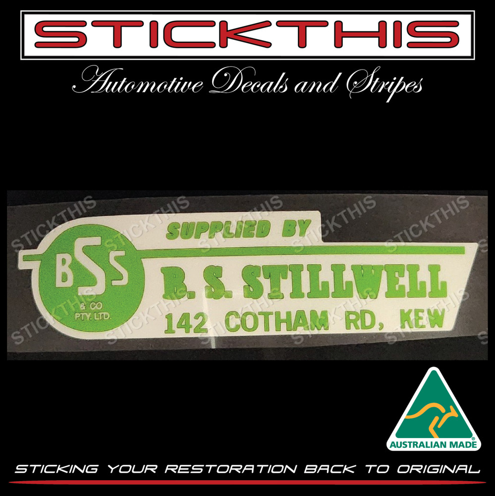 Dealership Dealer Decal Sticker – B S Stillwell Holden SA