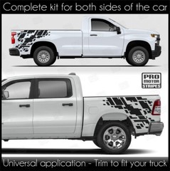 Digital Mud Side Bed Decal Stripes For Chevrolet Silverado Colorado S10 WT LT EV