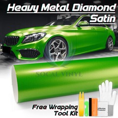 Heavy Metal Diamond Satin Emerald Green Car Vinyl Wrap Decal Sticker Sheet Film