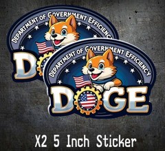 2x Doge Oval Sticker Decal Meme – Elon Musk Trump 5 Inch MAGA Department GOVT