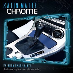 Satin Matte Chrome Metallic Vinyl Wrap Sticker Bubble Free Air Release Big Cuts