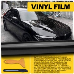 59” x 11.8” 2080 Black Vinyl Vehicle Wrap Car Sticker Film Decal Bubble Free