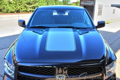 For 2009-2018 Dodge Ram Hood Solid Blackout 3M Vinyl Graphics Decals Stripes