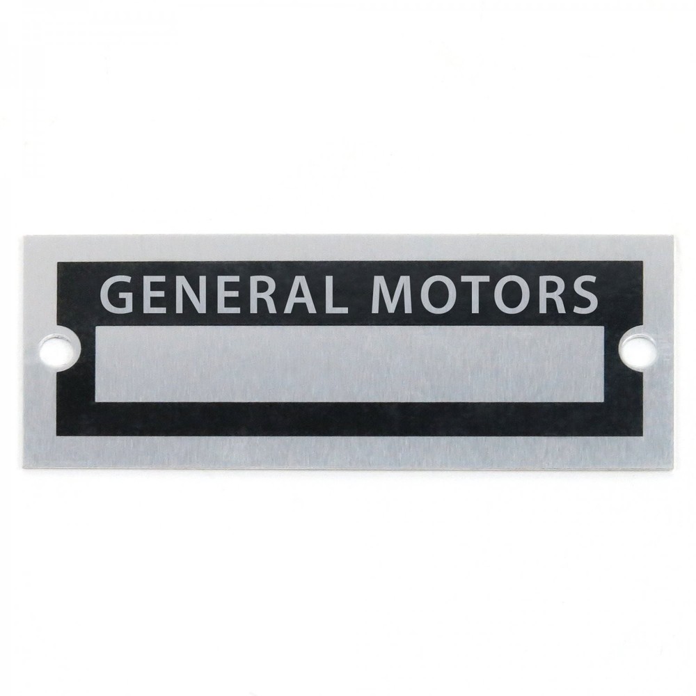 Blank Data Vin Plate – General Motors