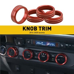 4/8Pcs For Toyota Tacoma Headlight 16-20 Aluminum Ring Knob Switch Cover Trim Re