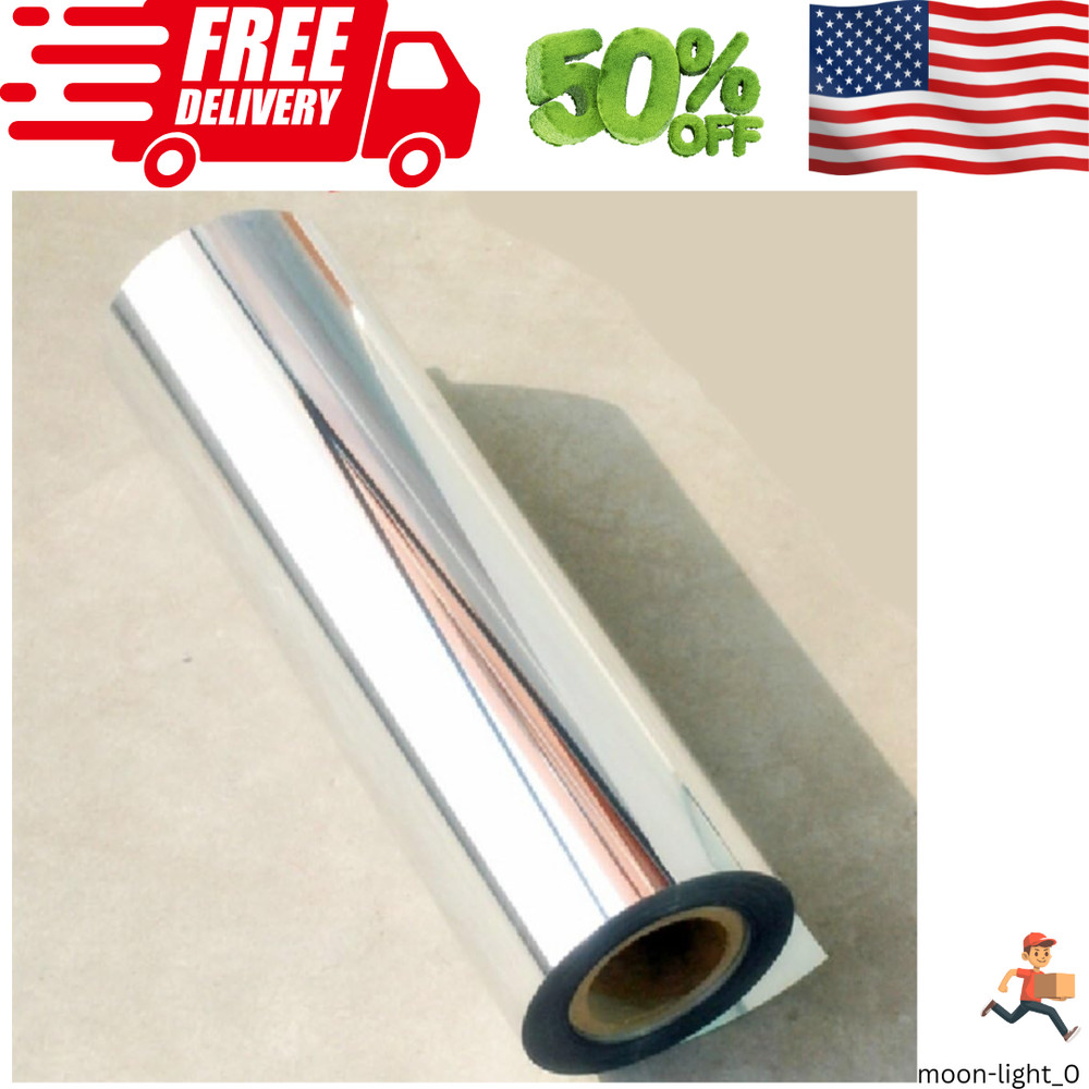 12”X78”Chrome Mirror Silver Vinyl Wrap Sticker Decal Film Sheet,Self-Adhesive